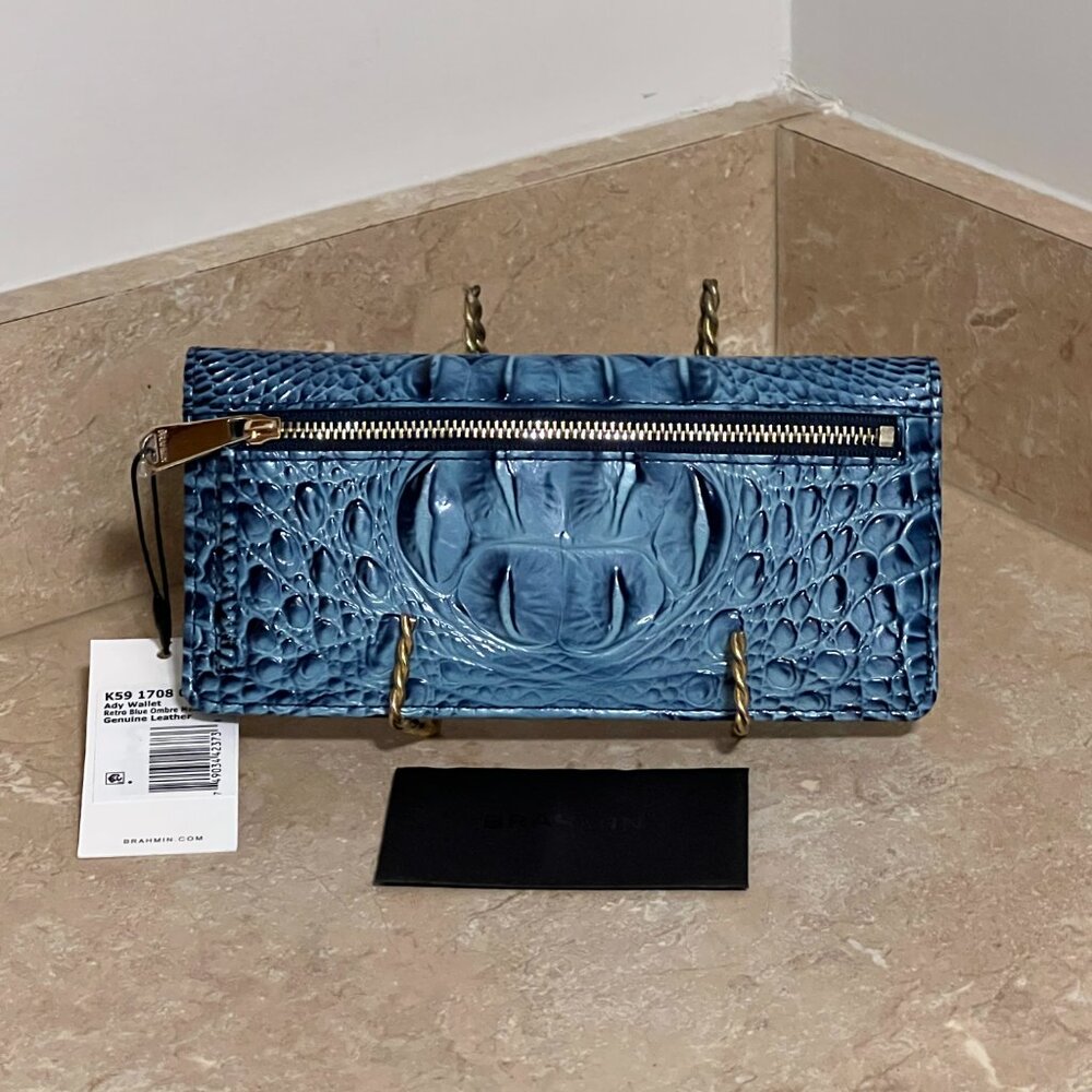 BRAHMIN Ady Wallet Retro Blue Melbourne - Picture 3 of 5